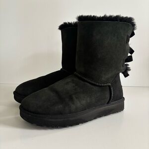Ugg Bailey Bow Black Boots, Size 9